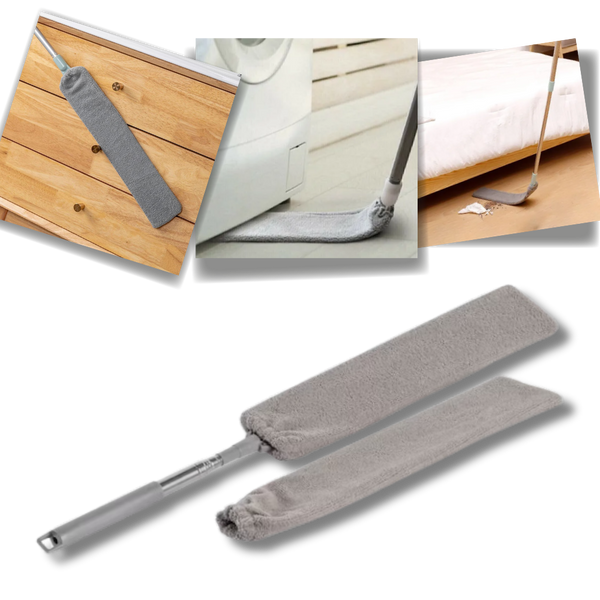 Telescoping Dust Duster With Washable Covers For Hard To Reach Surfaces