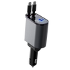 Expandable Car Power Dock With Dual Retractable Cables For Fast Charging