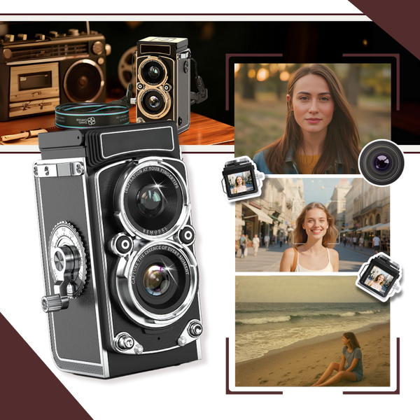 Vintage TLR Camera With Modern Digital Features For Creative Expression