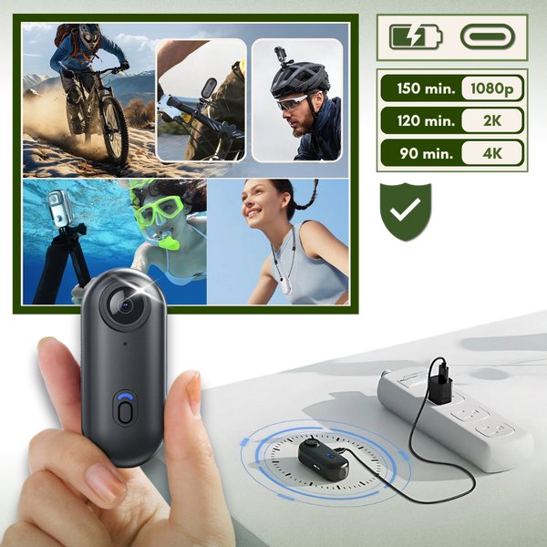 4K Action Camera With Hands Free Recording And All Day Battery