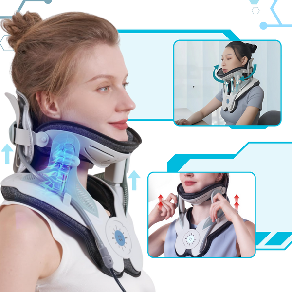 Neck Traction Device With Electric Inflation For Gentle Spinal Alignment