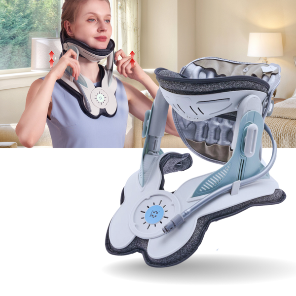 Neck Traction Device With Electric Inflation For Gentle Spinal Alignment
