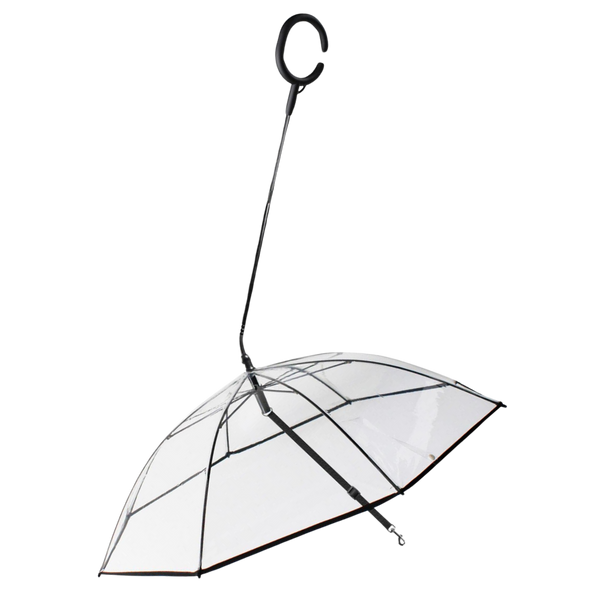 Clear Rainproof Dog Umbrella Leash Keeps Your Dog Dry During Walks