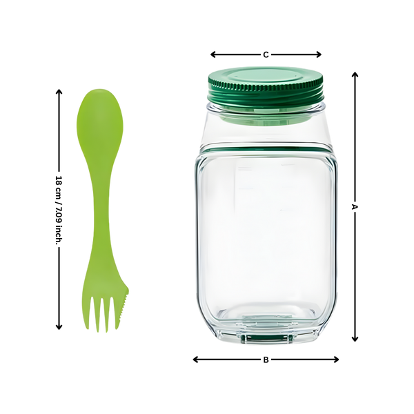 Clear Meal Prep Jar With Built In Sauce Cup For Mess Free Meals