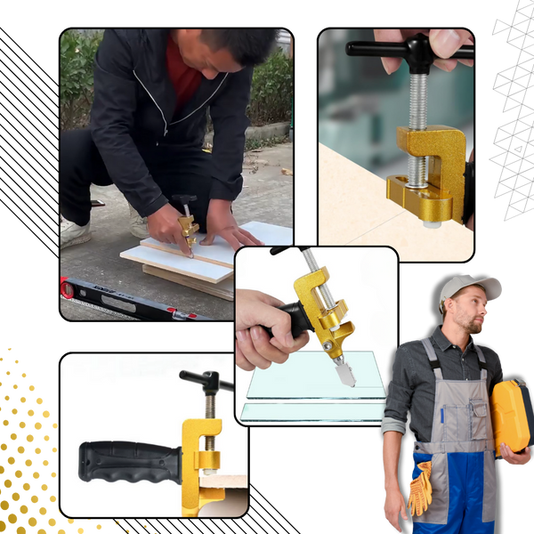 Precision Glass Cutter With Tungsten Steel Blade And Soft Grip
