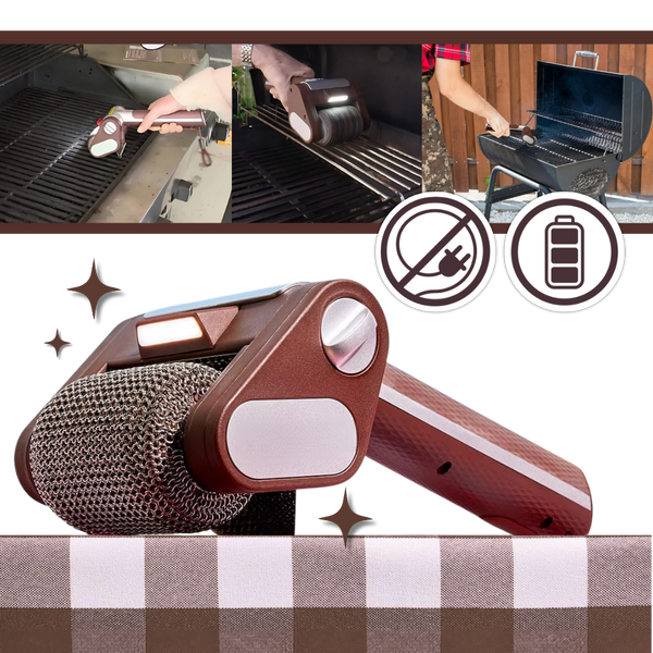 Cordless Grill Cleaning Brush With Led Spotlight For Deep Cleaning