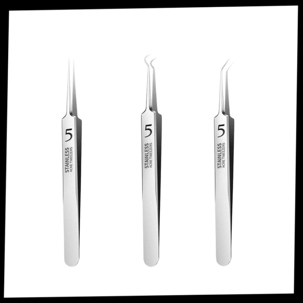 Multifunctional Precision Pointed Tweezers Set For Flawless Skin