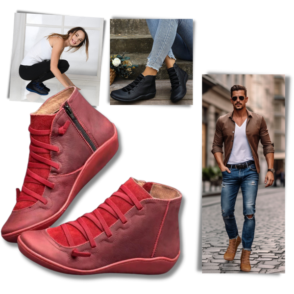 Unisex Arch Support Boots With Cross Strap Design For All Day Comfort