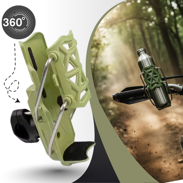 Universal Bike Handlebar Cup Holder With Adjustable Size And 360 Degree Rotation