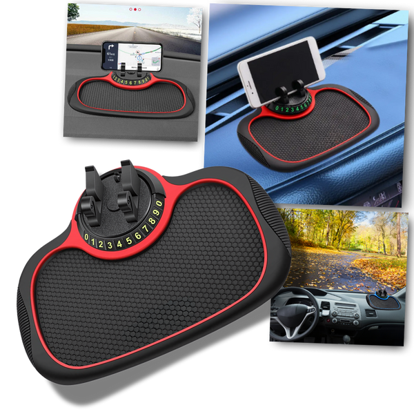 Car Phone Mount With Secure Grip And 360 Degree Rotation