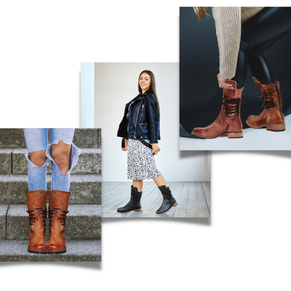 Vintage Polyurethane Leather Ankle Boots With All Day Comfort