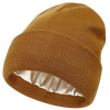Satin Lined Knit Beanie For Hair Protection And All Day Warmth