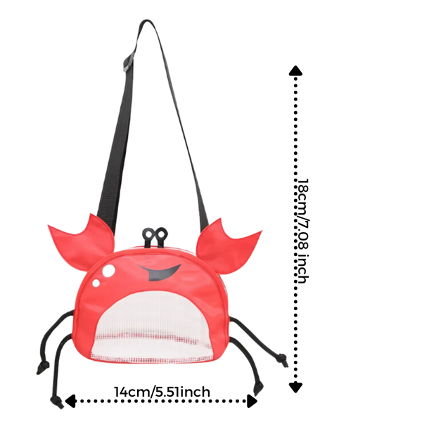 Crab Print Waterproof Beach Bag For Kids Lightweight Tote