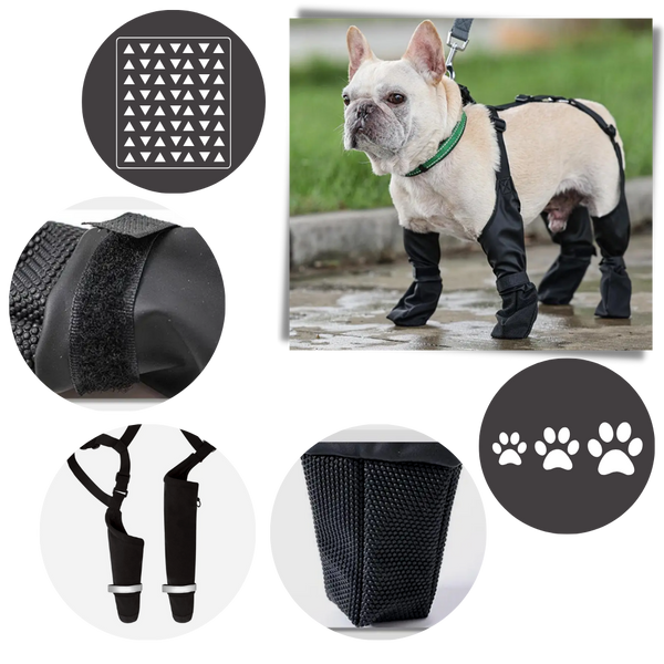 Waterproof Dog Boots With Adjustable Suspenders For All Weather Comfort