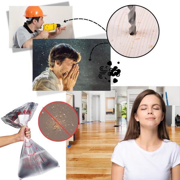 Drill Dust Containment Bags Waterproof For Clean Stable Workspaces