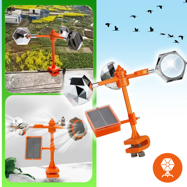Wind Reflector Bird Repellent With Solar Sound Deterrent