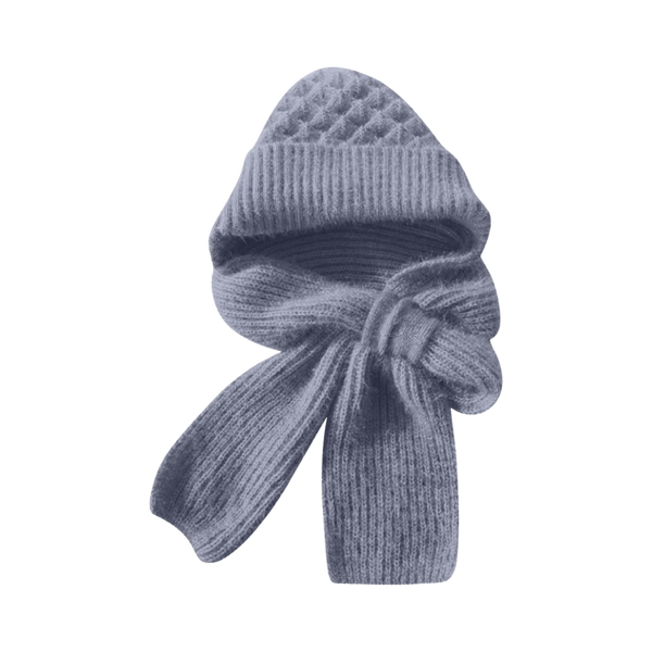 Windproof Knit Hooded Hat With Built In Scarf And Ear Protection