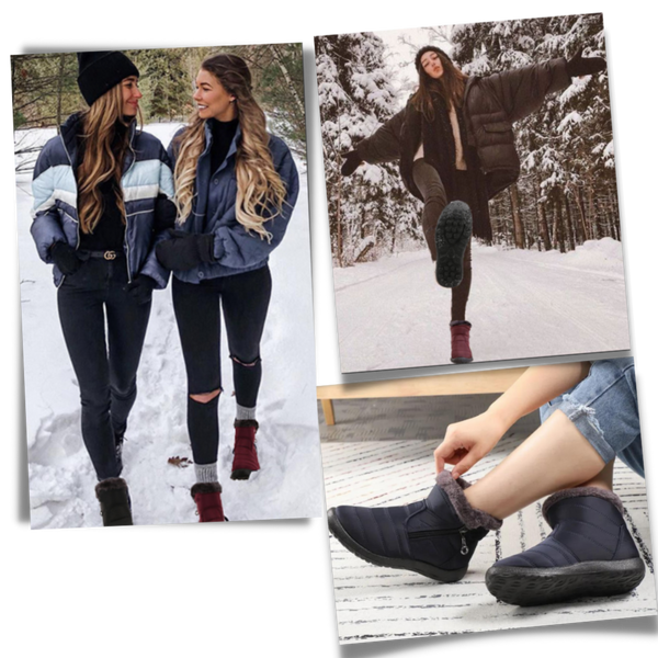 Women's Insulated Waterproof Snow Boots With Plush Lining