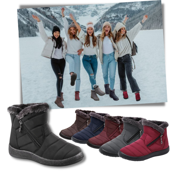 Women's Insulated Waterproof Snow Boots With Plush Lining