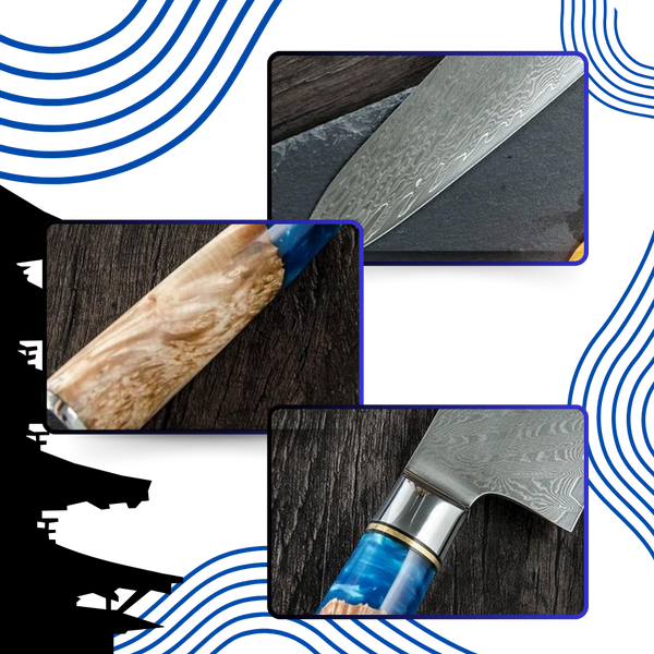 Riviera Maya 67 Layer Damascus Steel Japanese Knives For Precision Cutting