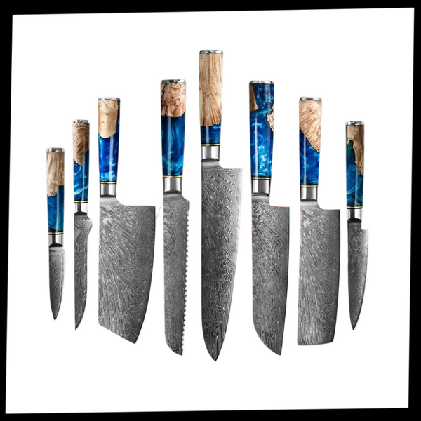 Riviera Maya 67 Layer Damascus Steel Japanese Knives For Precision Cutting
