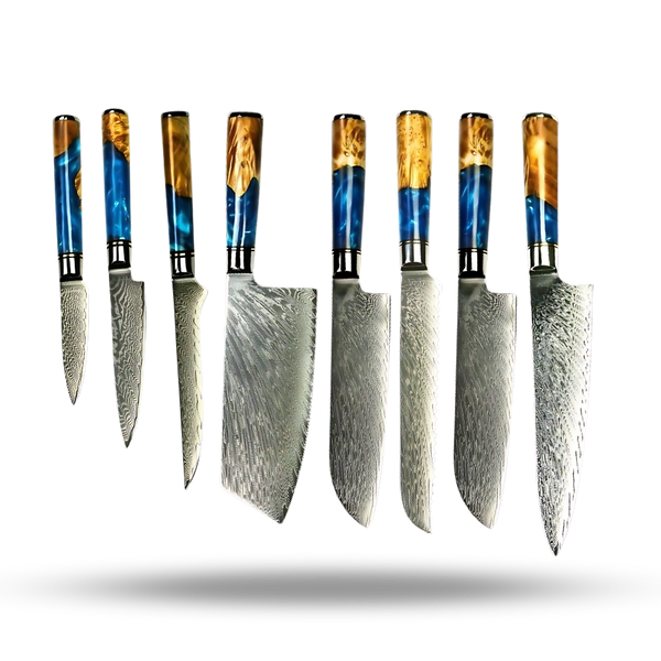 Riviera Maya 67 Layer Damascus Steel Japanese Knives For Precision Cutting