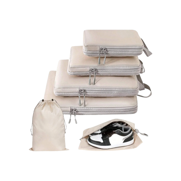 Zip Compression Luggage Organizer For Space Saving And Easy Packing