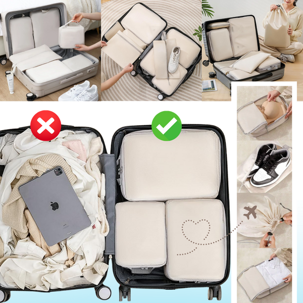 Zip Compression Luggage Organizer For Space Saving And Easy Packing