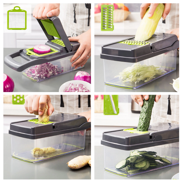 Eight In One Mandoline Slicer With Seven Sharp Blades For Precise Prep