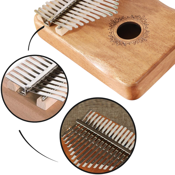 17 Key Kalimba Thumb Piano With Mahogany Finish And Easy Tuning