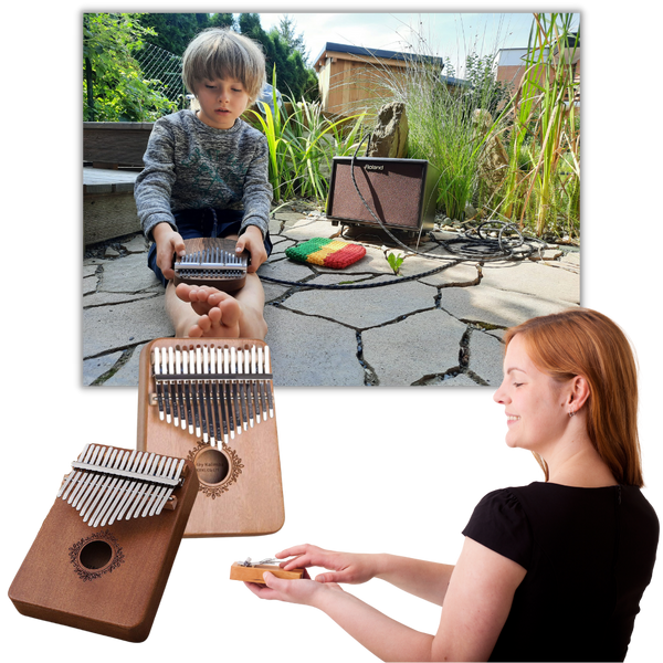 17 Key Kalimba Thumb Piano With Mahogany Finish And Easy Tuning
