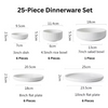 Ribbed Texture 25 Piece Dinnerware Set For Elegant Dining And Entertaining
