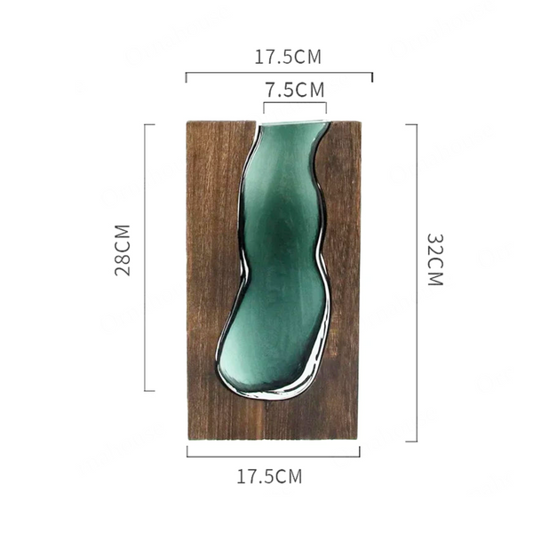 Nordic Live Edge Glass And Wood Floral Centerpiece Vase