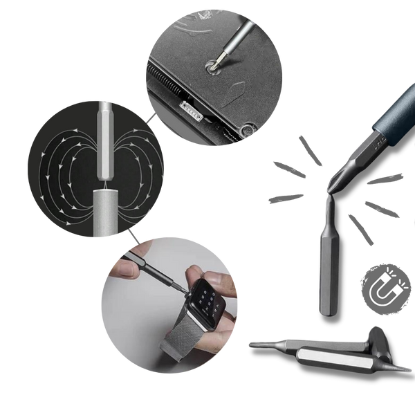 Magnetic 24-In-1 Precision Screwdriver Kit With Aluminum Handle