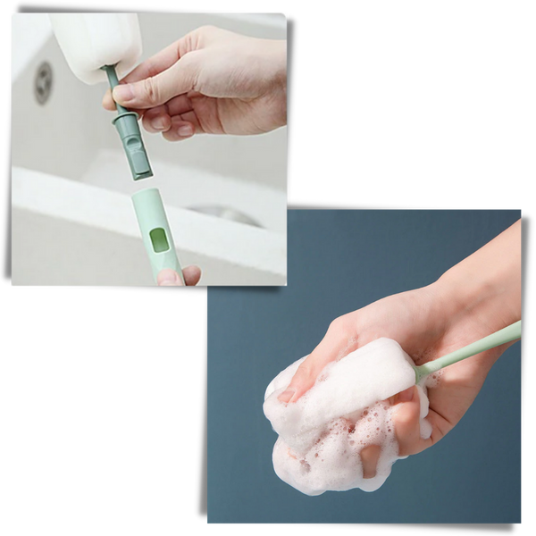 Eliminates Stains Easily With Versatile Bottle Cleaning Sponge Brush