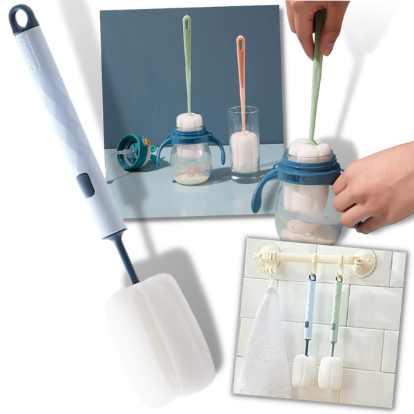 Eliminates Stains Easily With Versatile Bottle Cleaning Sponge Brush
