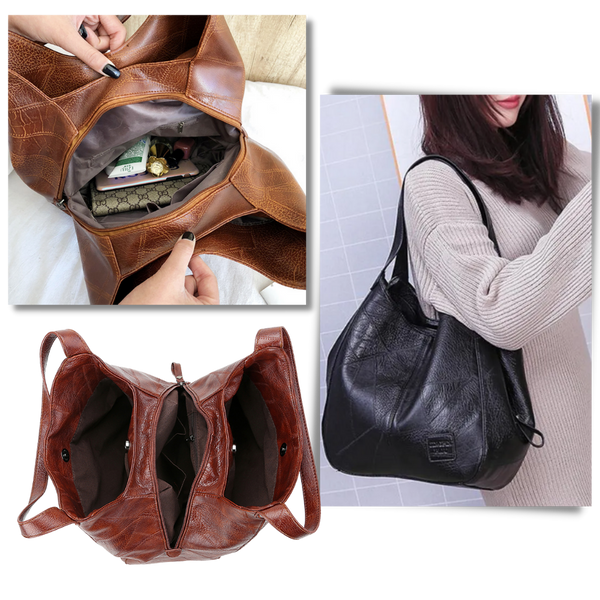 Spacious Everyday Handbag With Multiple Pockets And Structured Design