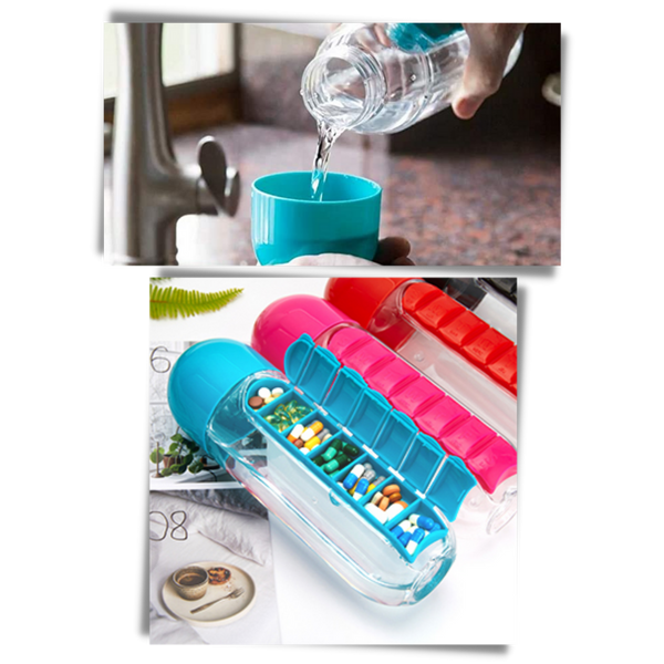 Premium Water Bottle With Integrated Pill Box For Easy Hydration On The Go
