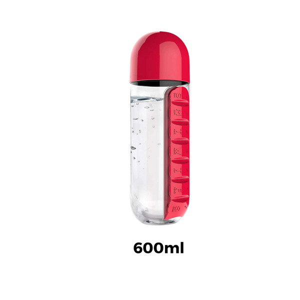 Premium Water Bottle With Integrated Pill Box For Easy Hydration On The Go