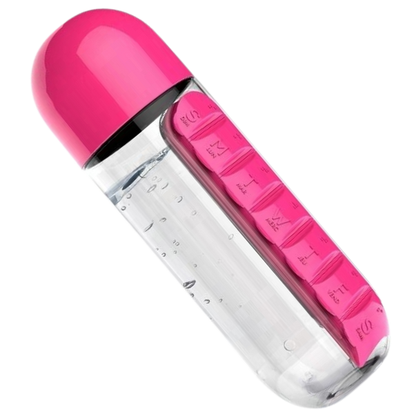 Premium Water Bottle With Integrated Pill Box For Easy Hydration On The Go