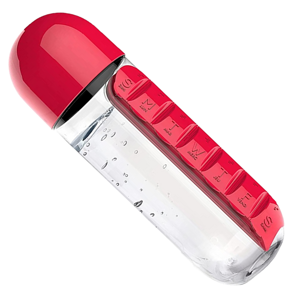 Premium Water Bottle With Integrated Pill Box For Easy Hydration On The Go