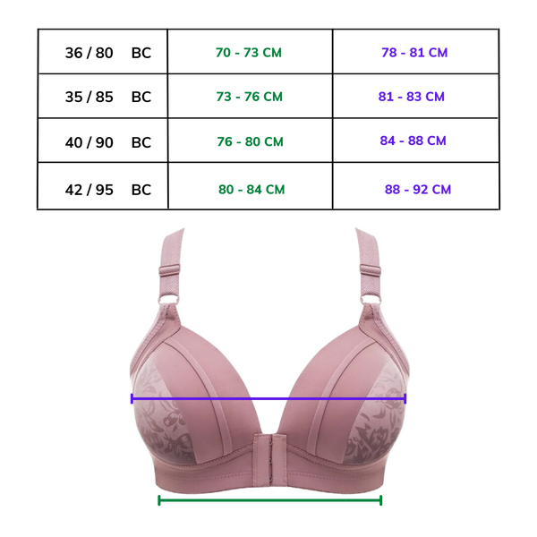Wireless Push Up Bra With Front Clasp For Posture And Comfort