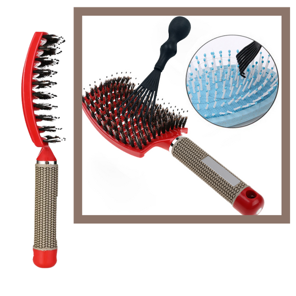 Natural Boar Bristle Hairbrush For Relaxing Scalp Massage