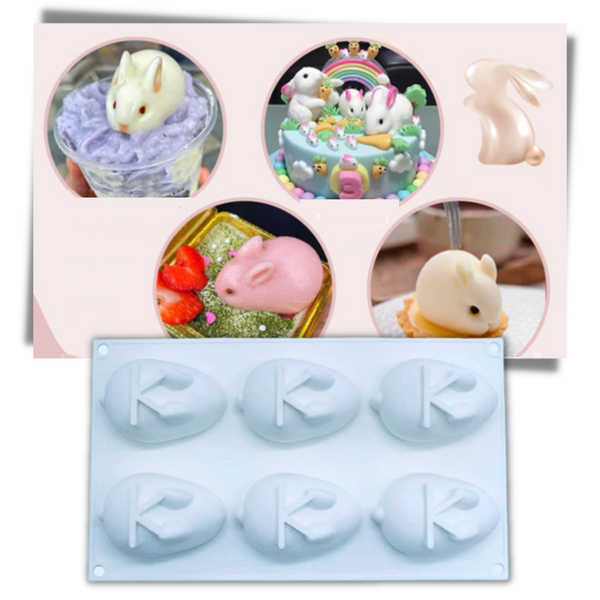 Delightful Bunny Silicone Cake Mold Flexible Easy Clean Food Grade