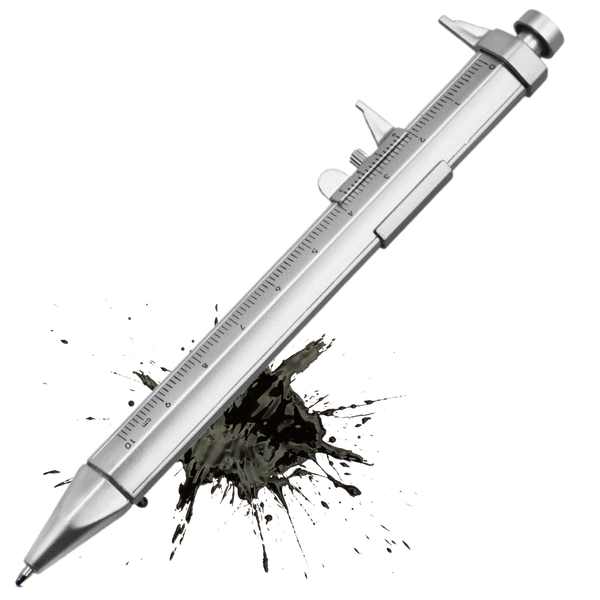 Compact Caliper Ballpoint Pen With Built In Measuring Scale