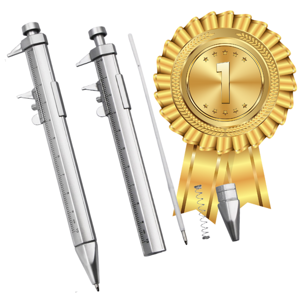 Compact Caliper Ballpoint Pen With Built In Measuring Scale