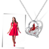 Cardinal Heart Pendant Necklace With Adjustable Chain For Vibrant Colors