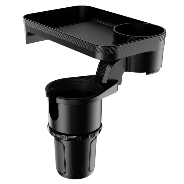 Spill-Proof Car Cup Holder With Rotating Tray For Secure Drinks