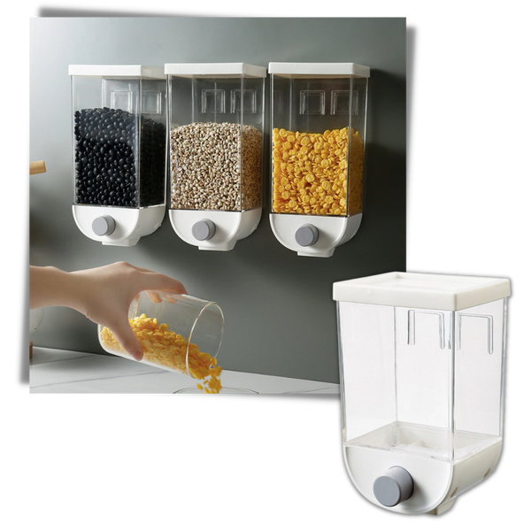 Adhesive Wall Mounted Cereal Dispenser With Dustproof Design