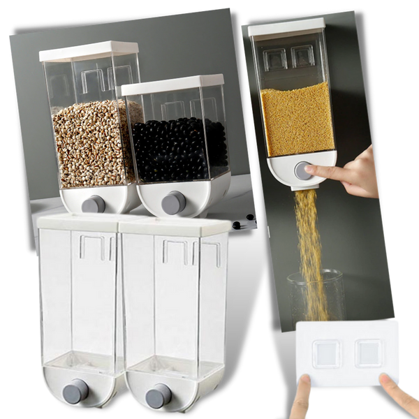 Adhesive Wall Mounted Cereal Dispenser With Dustproof Design